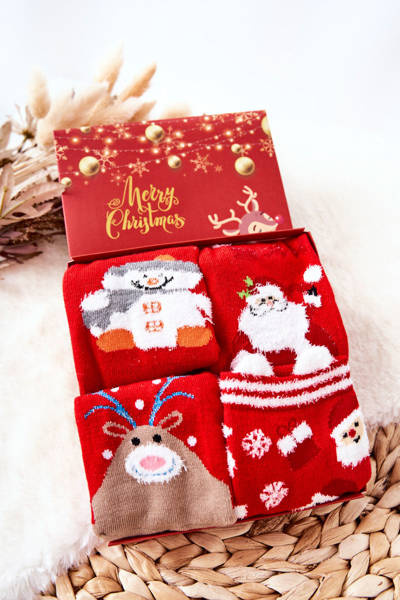 Children's Santa Clauses Socks Cosas Set of 4 Pairs