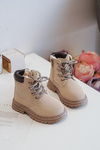 Children's Trapper Boots with Zip Beige Bansi