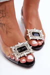 Transparent Sandals with Decorations Black SBarski MR1037-05