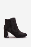Insulated Ankle Boots With Block Heel And Mirror Element Black Silvare