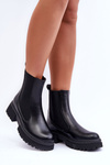 Classic Leather Ankle Boots Black Isminna