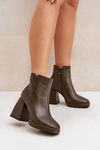 High Heel Block Heels Eco Leather Dark Green Selarae