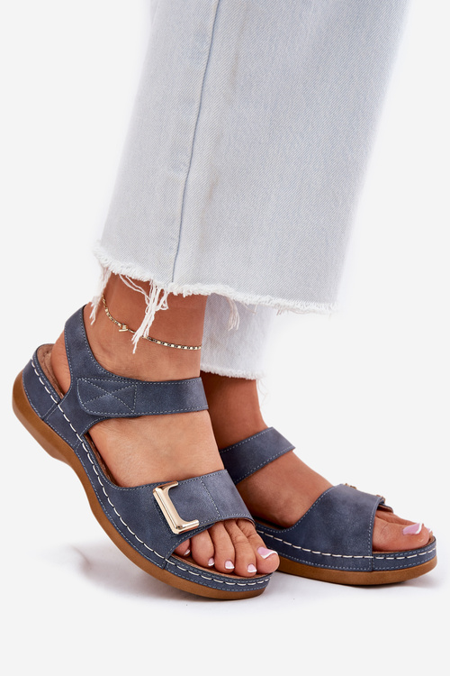 Comfortable Women's Wedge Sandals Blue Sadevale