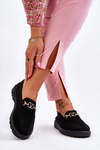 Tenisówki Damskie Wsuwane Slip-On Ozdoba Czarne Alena