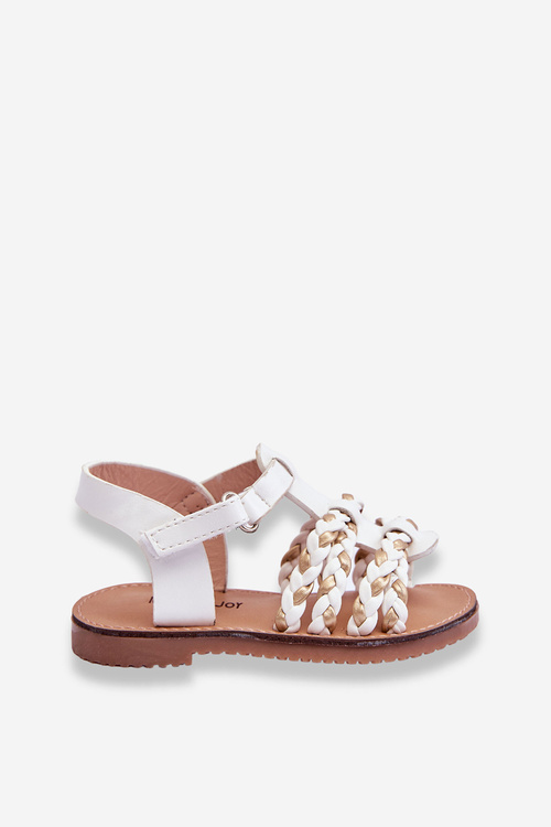 Children's Velcro Sandals With Stripes White Sammy