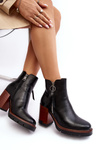 Women's Leather Boots on Heel Black Brittney