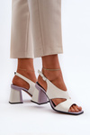 Women's Sandals with White Stiletto Heel D&A MR38-153