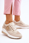 Fashionable Wedge Sneakers Beige Jaliyah