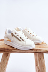 Children's Sport Shoes With Decorative Zipper White-Gold Rocco