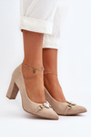 Zazoo 2453/OS Suede Pumps with Heart Cappuccino