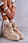 Comfortable Boots On The Platform Beige Sanchio