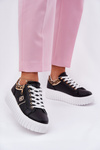 Womens Sports Shoes On Platform Made Of Eco Leather Panther Black Velionna