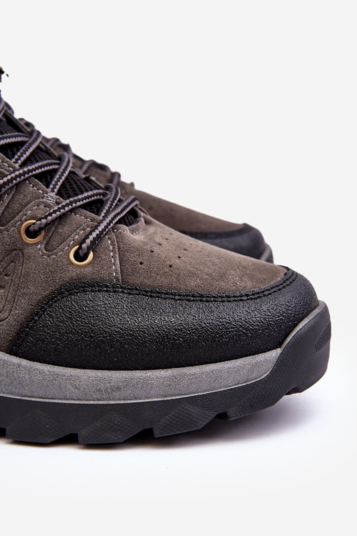 Buty Trekkingowe Trapery Męskie Szare Fontanoe 85-915