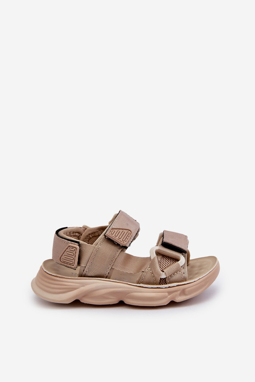 Children's Sandals with Velcro Fastening Beige Orretta