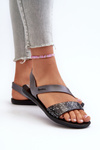 Sandały Damskie Czarno-Srebrne 82429 Ipanema Vibe Sandal Fem