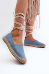 Tied Eco Leather Espadrilles in Gold Ismanne