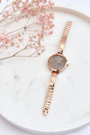 Watch With Black Dial On Bracelet ERNEST Rose Gold