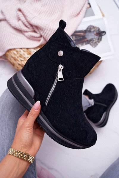 Women's Hidden Anchor Boots Black Crazyness