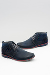 Navy Blue Men's Leather Graziano Half Boots