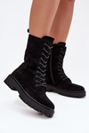 Women's Workery Boots Lined Black Marvielle