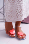 Women's Flat Rubber Heart Sandals Coral Imanda