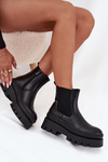 Insulated Women's Chelsea Boots On Platform Black Ismira
