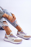 Buty Sportowe Damskie Platforma Biało-Fioletowe Henley