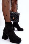  Leather Boots On Massive Heel Black Abnous 