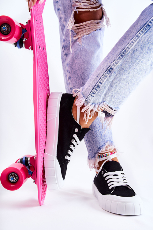 Women's Sneakers On The Platform Black Comes