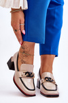 Comfortable Low Heel Pumps Beige Valenti