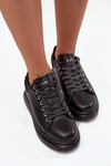Women's Sneakers Made of Genuine Leather GOE OO2N4004 Black
