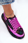 Women's Decorated Sneakers On Platform Black GOE NN2N4006