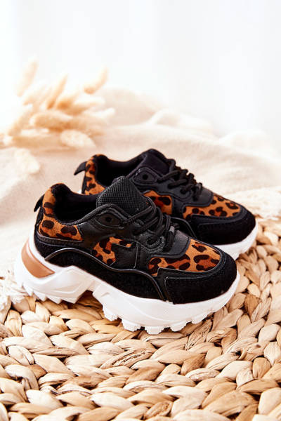 Dziecięce Sportowe Buty Sneakersy Brązowo-Czarne Nila