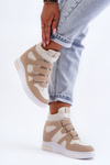 Women's High Sports Shoes On Hidden Wedge Beige Inari