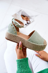 Espadrilles Sandals With Jets Green Lillian