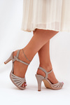 Stiletto Sandals With Decoration And Glitter D&A MR1038-33 Champagne