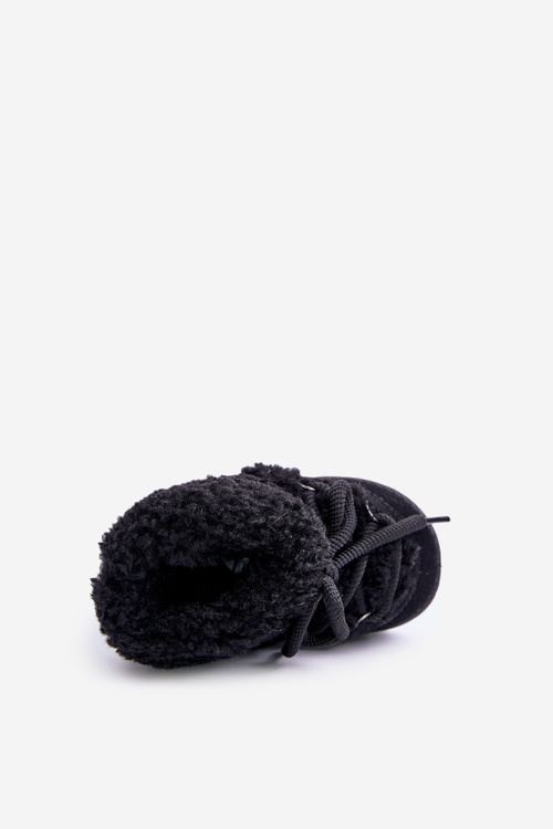 Warm Children's Lace-up Snow Boots Black Asija