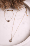 Necklace with Moon and Star Gold Universe