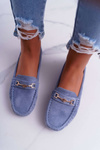 Women's Lightweight Eco-suede Moccasins Blue Think