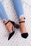 Women's Leopard Stiletto pumps Black Ferri
