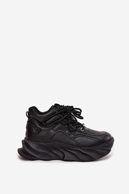 Skórzane Damskie Sneakersy Czarne GOE SS2N4036