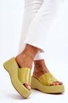 Women's Transparent Wedge Slippers Light green Eliane
