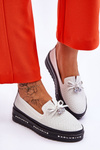 Women's Slip-on Leather Sneakers White Raven