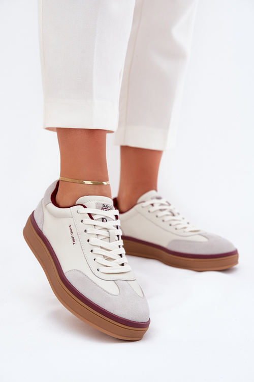 Ladies Leather Sneakers Daniel Lopez Just Dare SS2D4008 White-Grey