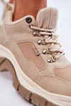 Buty Trekkingowe Trapery Damskie Memory Foam Beżowe Big Star KK274363