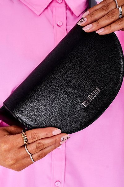 Leather Kidney Bag Big Star HH574075 Black