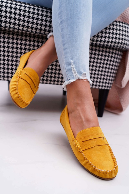 Women's Mokassins Yellow Suede Bolero