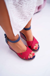 Women's Platform Sandals Jeans Red DoThis!