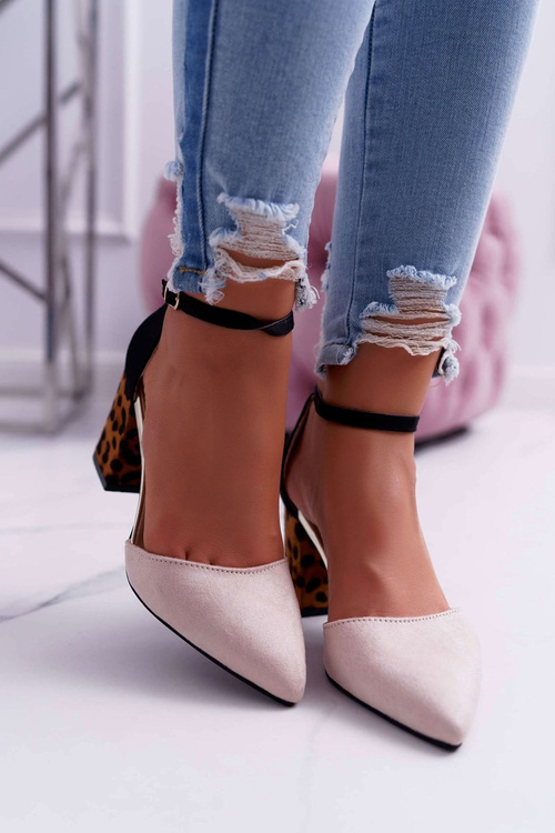 Women's Leopard Stiletto pumps Beige Ferri