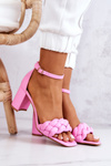 Leather Sandals On A Bar Pink Lorelei